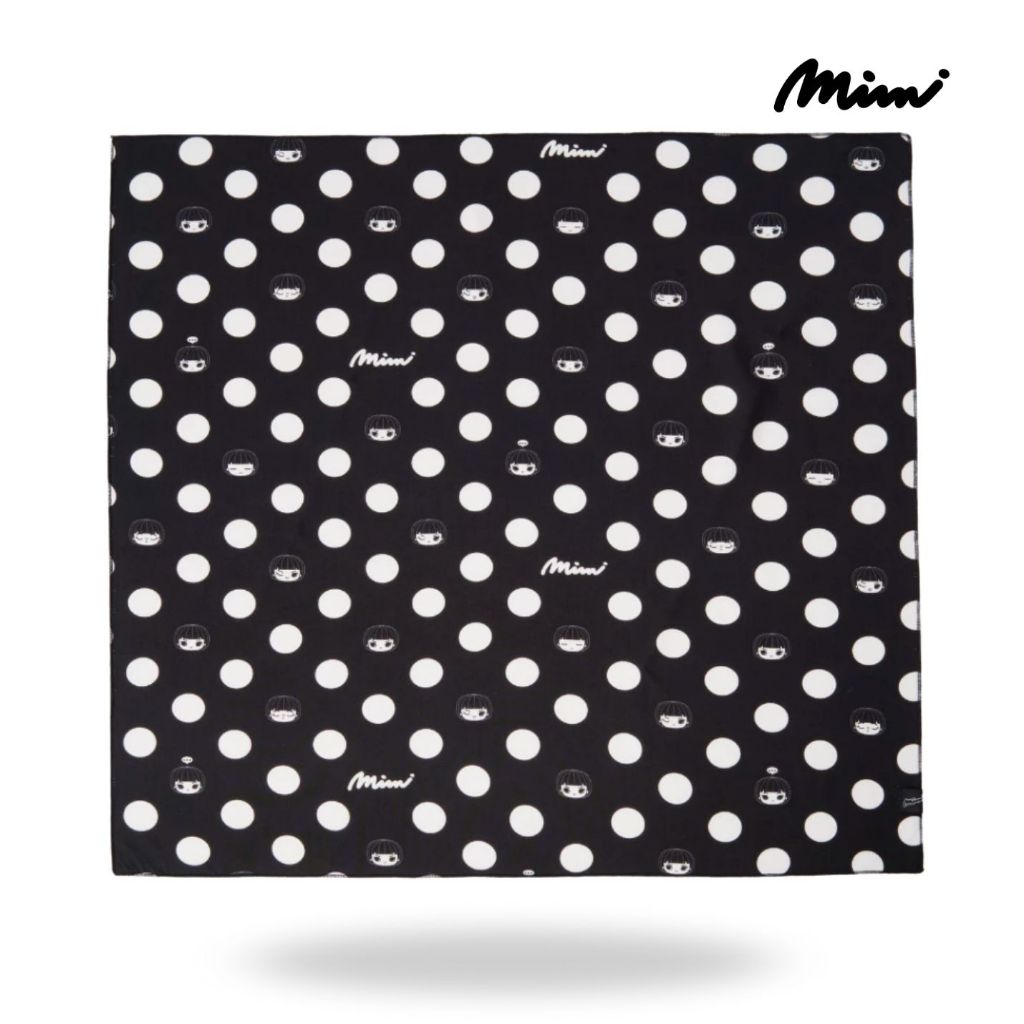 Mimi ผ้าพันคอ ดอท ดอท สีดำจุดขาว A9YCBL