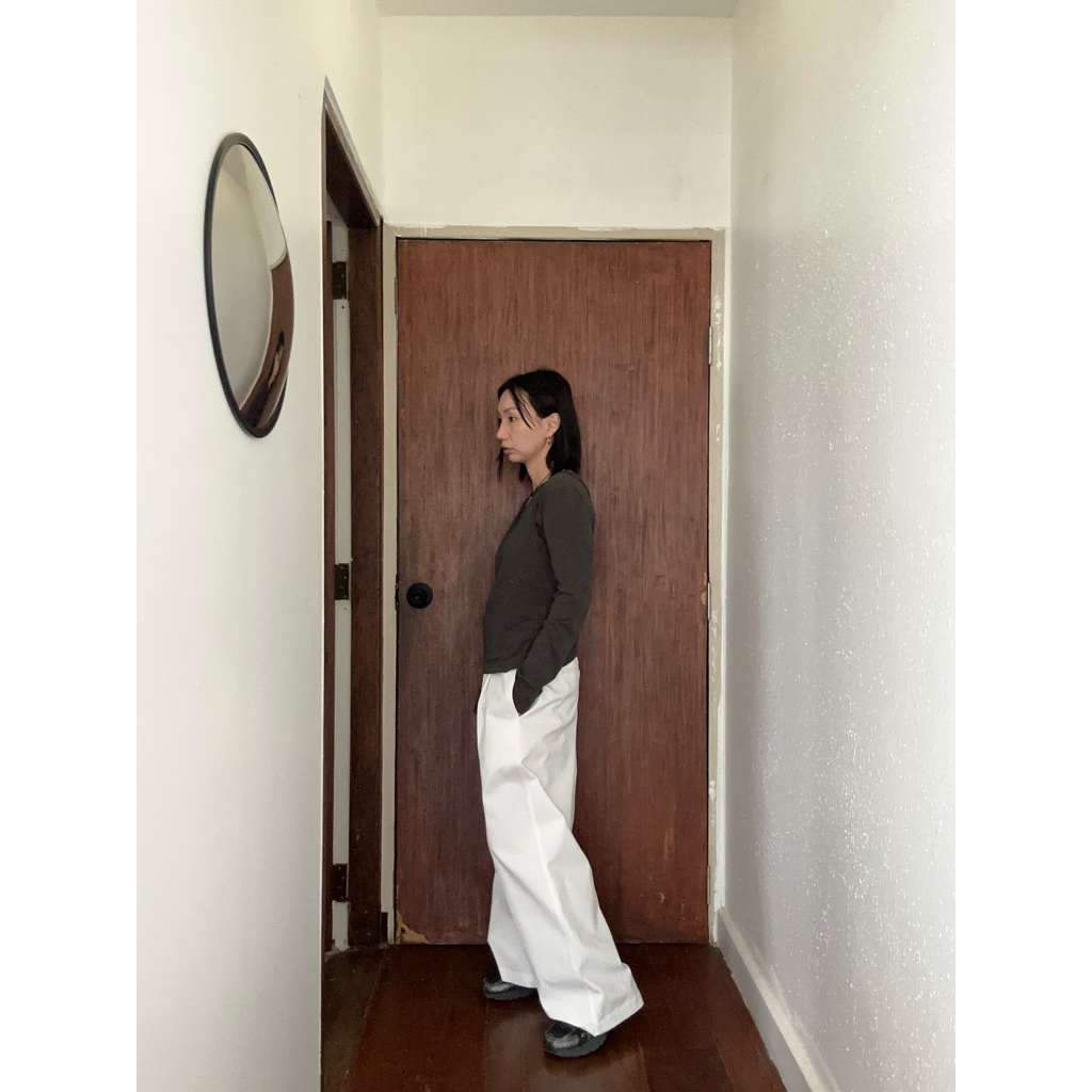 SOMETHING ABOUT US - Straight cotton pants minimal casual style - รูปที่ 6