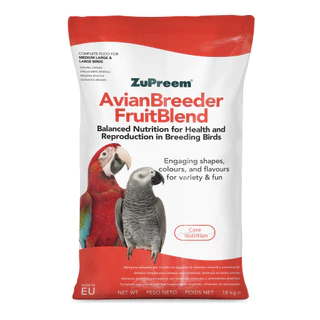 อาหารเม็ดสีผลไม้สำหรับนกพ่อแม่พันธุ์ ZUPREEM Avian Breeder FruitBlend 18 kg