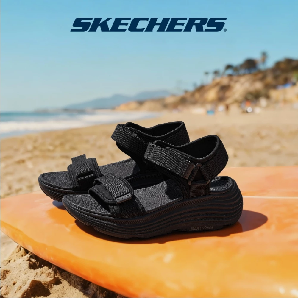 Skechers สเก็ตเชอร์ส รองเท้าแตะผู้หญิง Women On-The-GO Max Cushioning Endeavour Sandal Walking - 141755-BBK (latest)