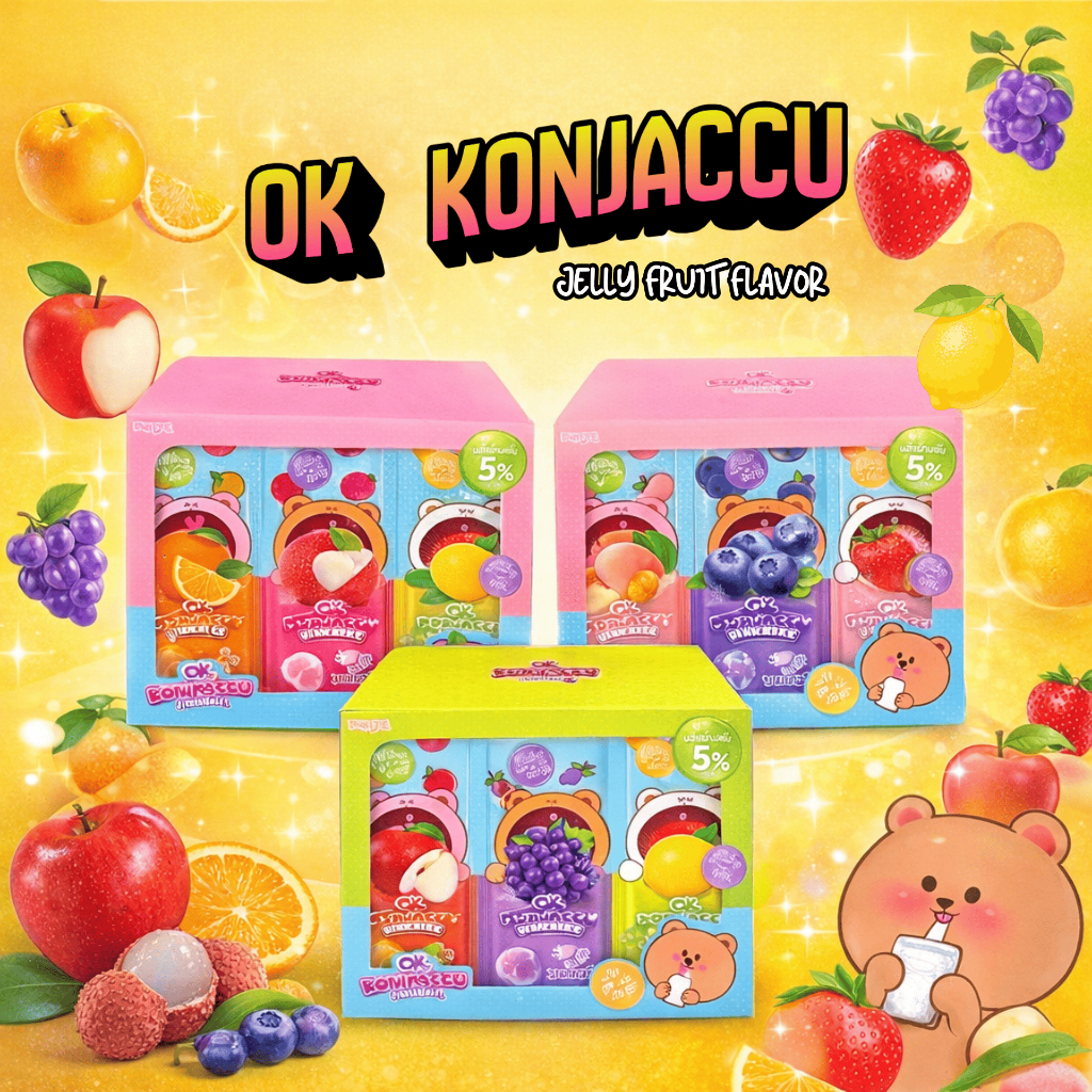 [OK Konjaccu Konjac Jelly Fruit Flavor] โอเค คอนยัคคุ เยลลี่บุกกลิ่นผลไม้