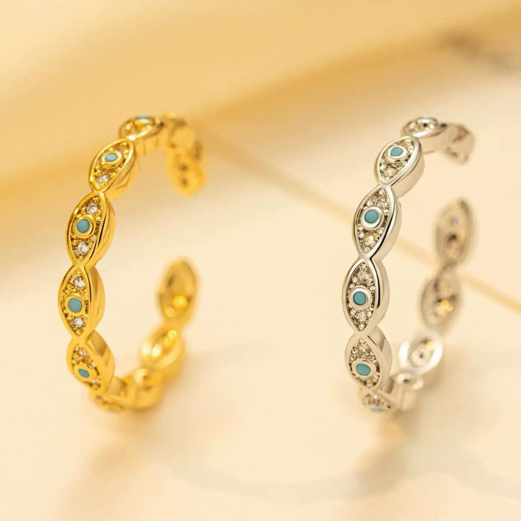 แหวน ตาสีฟ้า เครื่องรางนำโชคค EVil eye พร้อมส่งในไทย
