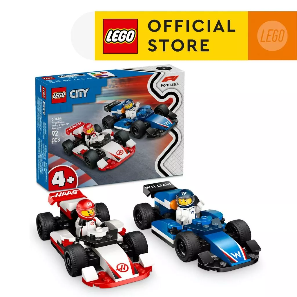 LEGO City 60464 F1 Williams Racing & Haas F1 Race Cars (92 Pieces), Building Blocks, Kids Toy