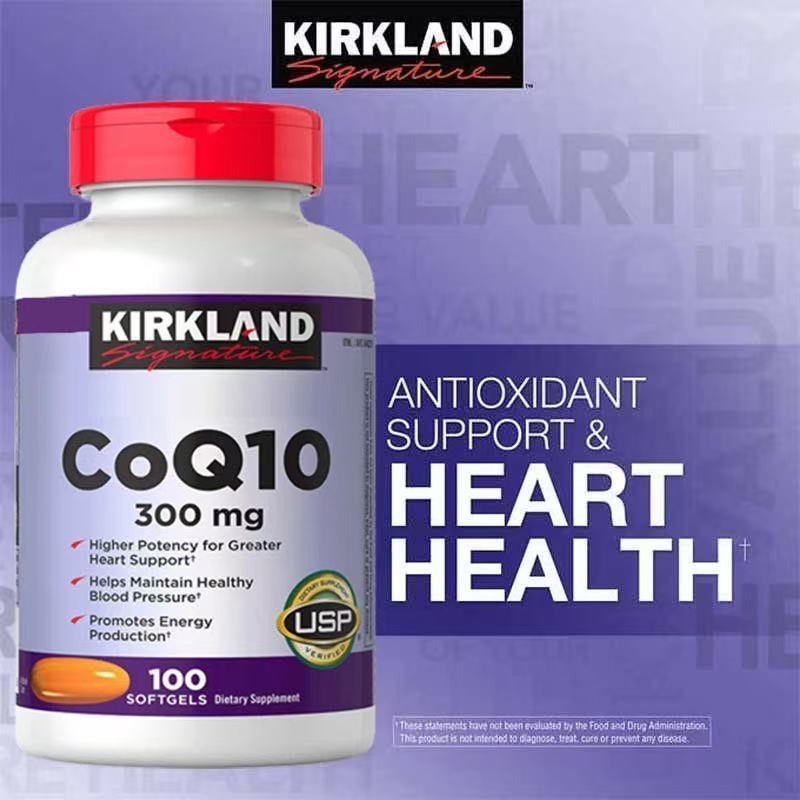 Kirkland q10 ตัวแทนจัดซื้อขององค์กร CoQ10 300 mg 100 Softgels วิตามินนำเข้าจากUSAแท้100%
