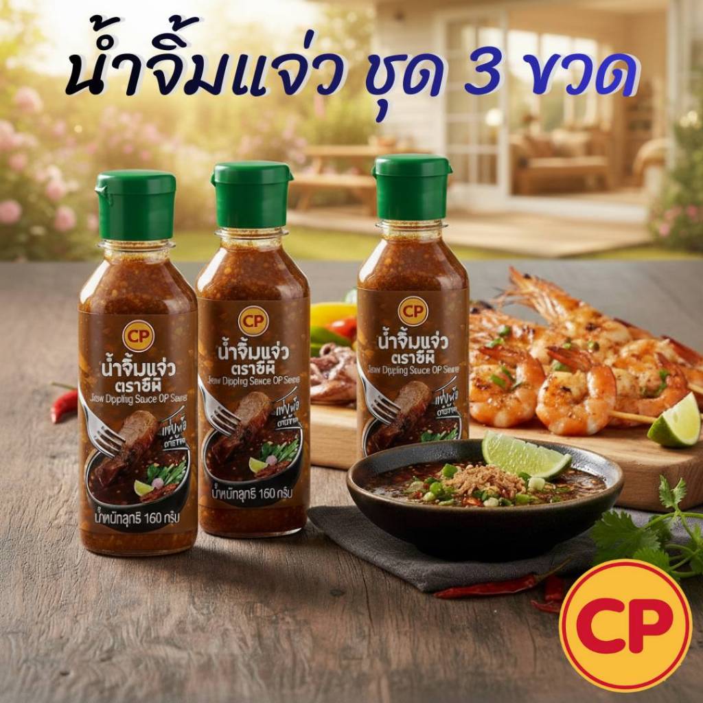 CP น้ำจิ้มแจ่ว แพ็ค 3 ขวด อร่อย เข้มข้น รสเปรี้ยวเผ็ด หอมกลิ่นมะขามเปียกและพริกป่น