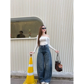 Niyom Jeans collection The Forest : กางเกงยีนส์ รุ่น B305.3 ทรงกระบอกใหญ่ ทรงบอลลูน