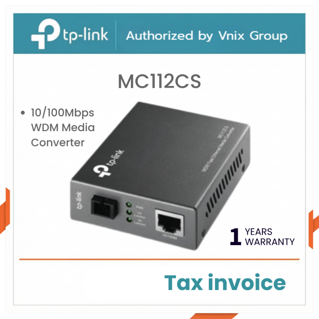 MC112CS TP-Link 10/100Mbps WDM Media Converter By Vnix Group