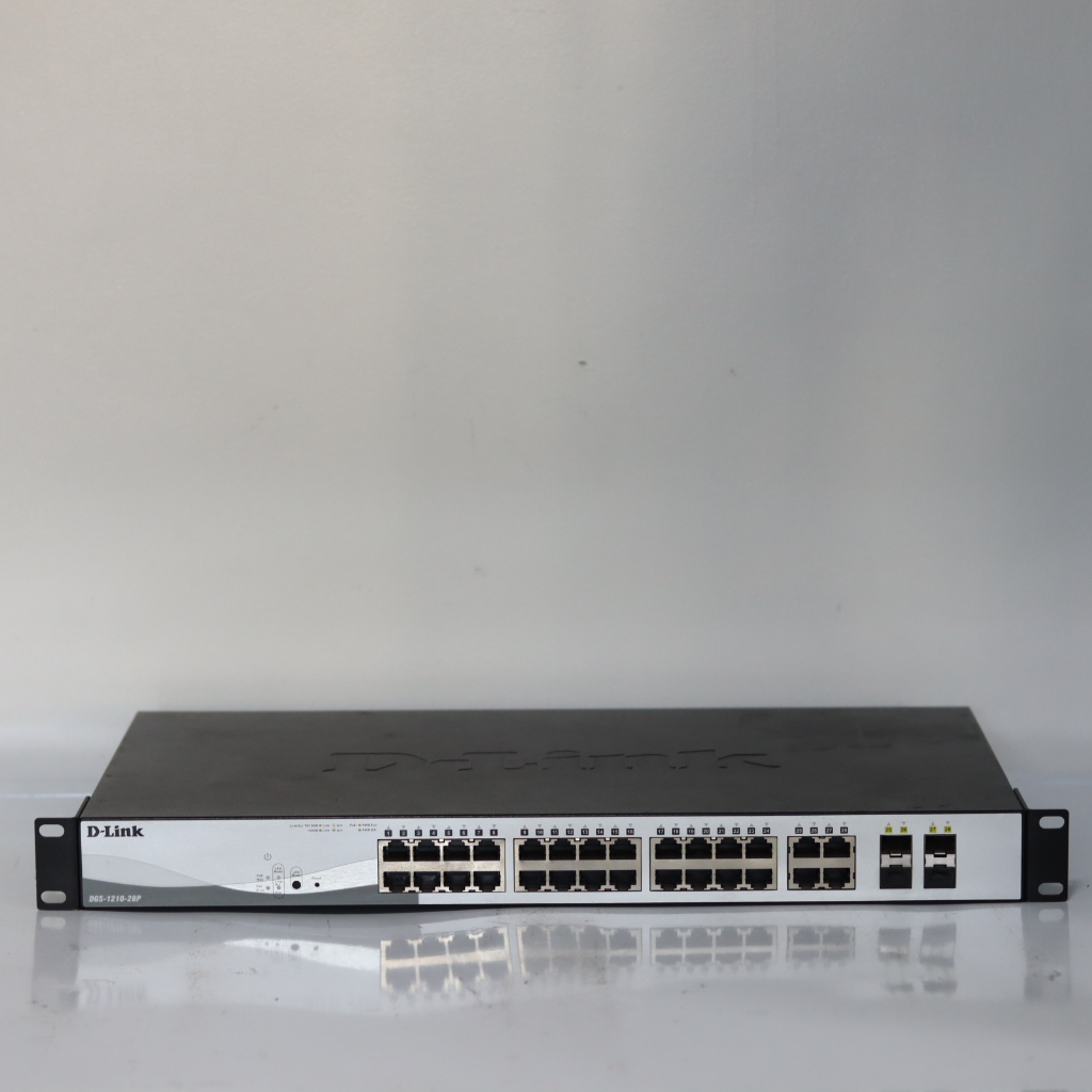 D-Link DGS-1210-28P 24 Ports Gigabit PoE Switch ขนาด 28 พอร์ตกิกะบิต 10/100/1000 Mbps Ethernet