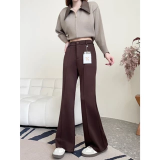 Realyshops #9385(K) กางเกงยาวขาม้า ซิปหน้า เอวยางยืด ผู้หญิง พร้อมส่ง