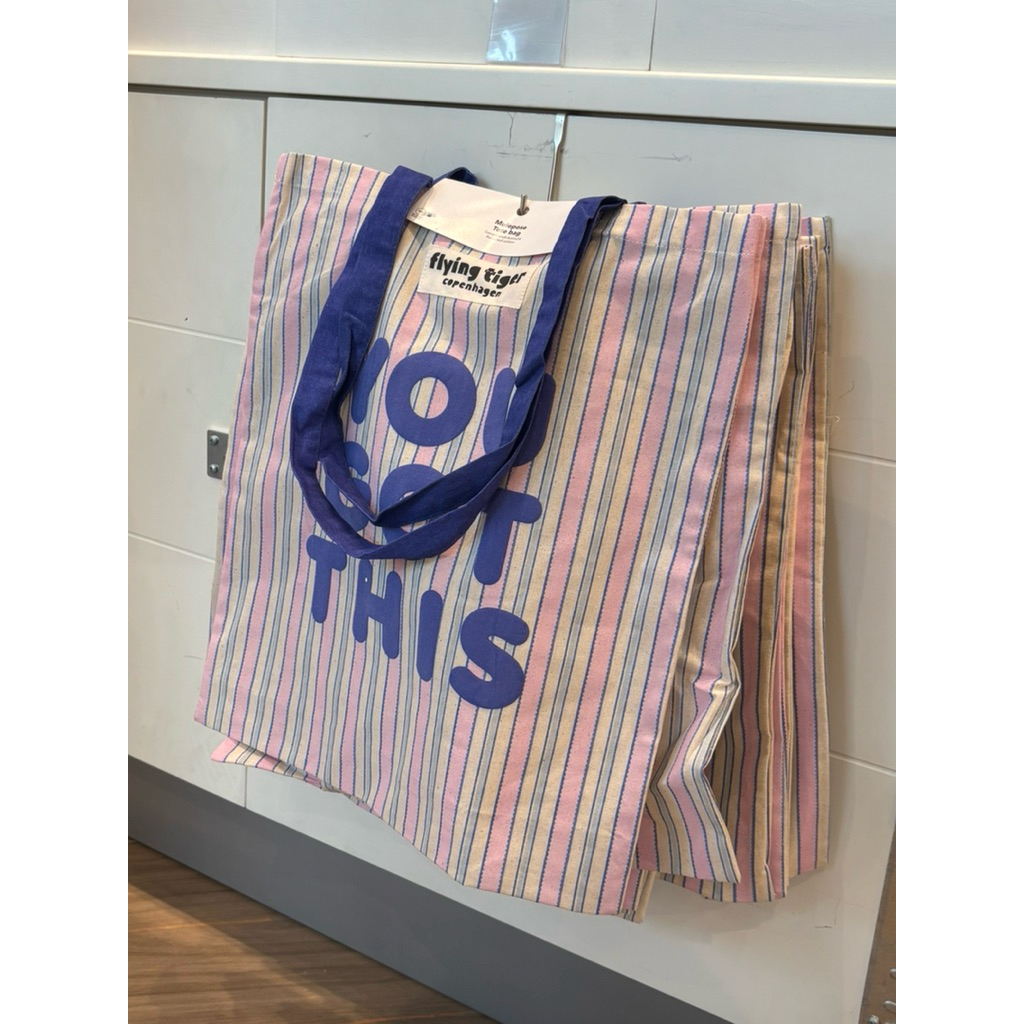 ถุงผ้า ลายหัวใจ ลายทาง - flying tiger copenhagen