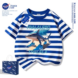 【ส่งวันนี้】เสื้อยืดแขนสั้นเด็ก NASA ผ้าฝ้ายทรงหลวม สำหรับเด็…