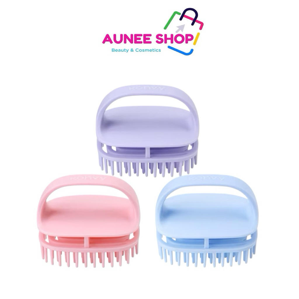ส่งฟรี/มีไลฟ์ (ชิ้น)Konvy Scalp Massager Shampoo Brush คอนวี่ แปรงสระผมและนวดหนังศีรษะ (Purple/Pink/