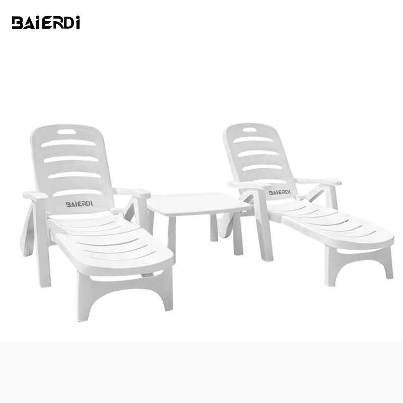 BAIERDI MALL เตียงชายหาด เก้าอี้ชายหาด เตียงอาบแดด เก้าอี้พับพักผ่อนกลางแจ้ง เตียงพับ ใช้งานได้ทั้งโรงแรม สระว่ายน้ำ