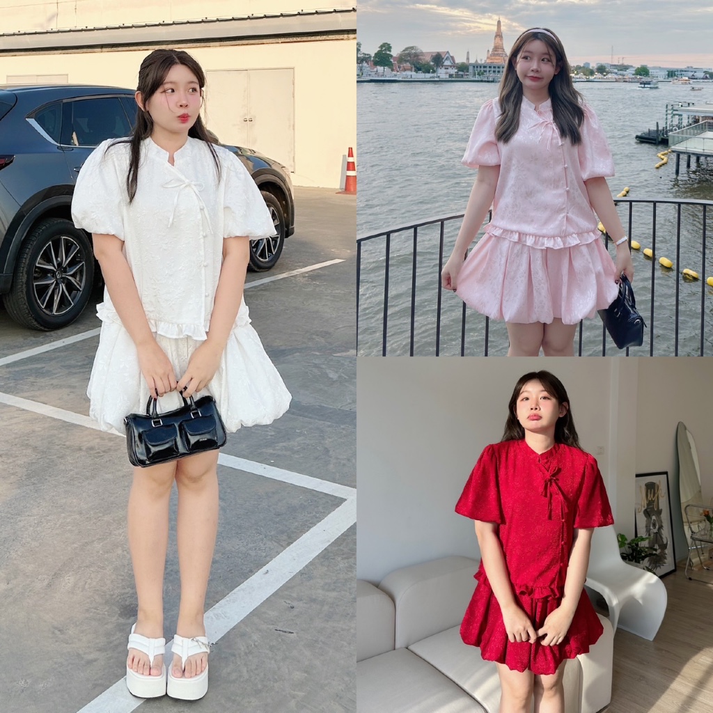 เซตกี่เพ้า เสื้อ กับกระโปรงบอลลูน - SET QIPAO shirt+skirt