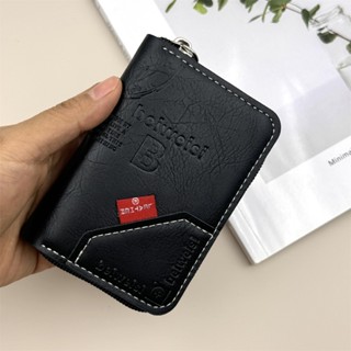 สินค้าพร้อมส่ง!!! ผู้ชายกระเป๋าสตางค์สั้นผู้ชายหนังซิปกระเป๋…