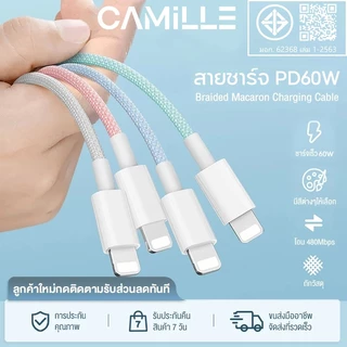 สายชาร์จ สีพาสเทล ชาร์จไวPD 35W สายยาว 1.5 เมตร USB C to IP(สำหรับ 5～14pro max)