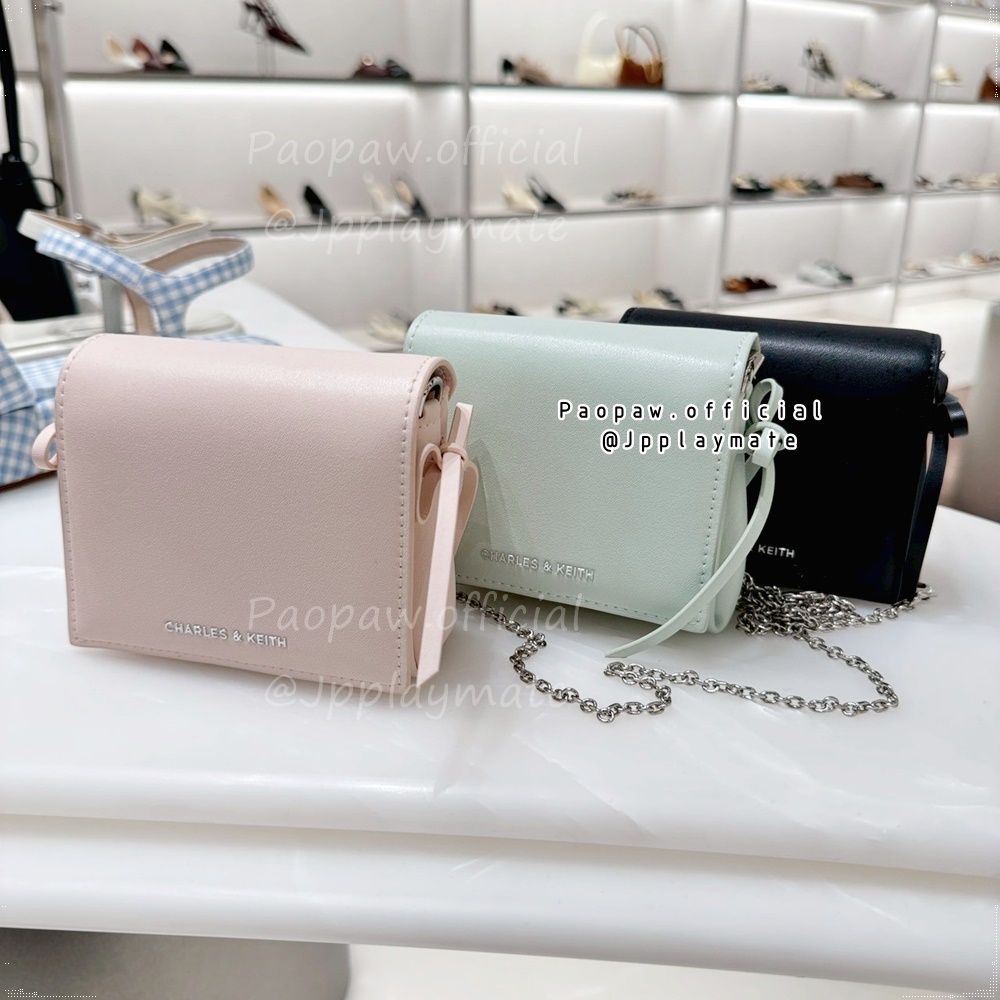 กระเป๋าสตางค์ Charles & Keith รุ่น Hazel Bow Small Wallet Ck6 แท้จากชอป พร้อมกล่อง และถุงกระดาษ