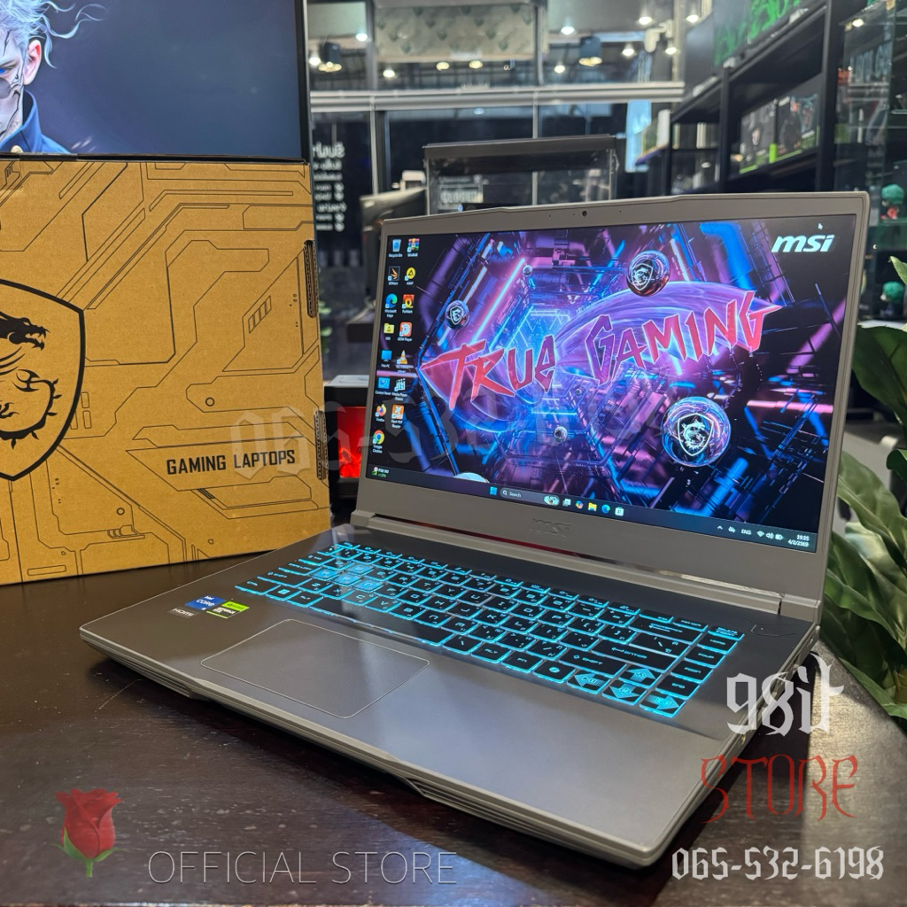💻 NOTEBOOK (โน้ตบุ๊ค) MSI THIN 15 B13UC-1609TH (COSMOS GRAY) 💻 Core i5-13420H RTX 3050 RAM 16GB 15.6
