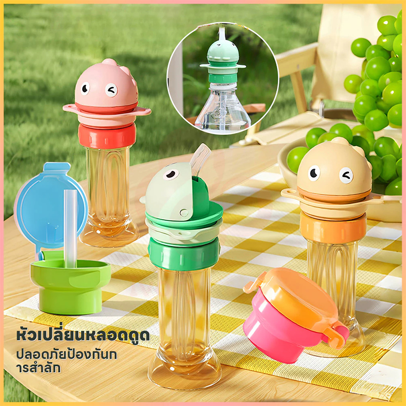 Novvia ฝาปิดขวดน้ําป้องกันเด็กสำลัก จุกขวดน้ํา แบบพกพา ฝาขวดน้ํา ป้องกันการสำลัก ฝาพร้อมหลอดดูด
