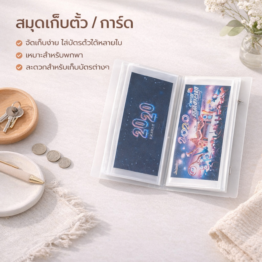 อัลบั้มเก็บตั๋ว ขนาด 3 นิ้ว สำหรับตั๋วรถไฟ ตั๋วเครื่องบิน และโปสการ์ด