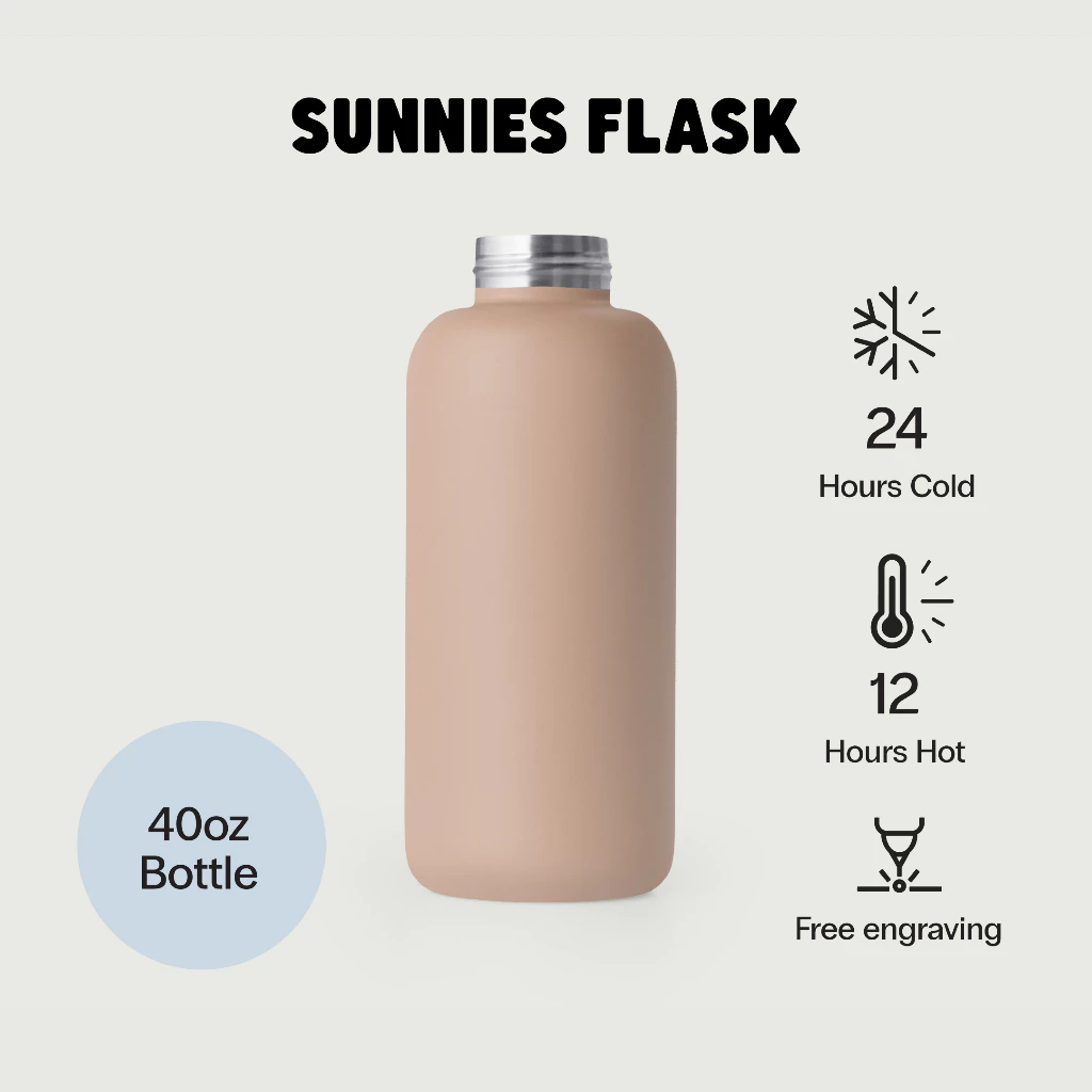 Sunnies Flask 40oz Bottle (กระบอกน้ำเก็บความร้อน-เย็น แบบปรับแต่งได้)