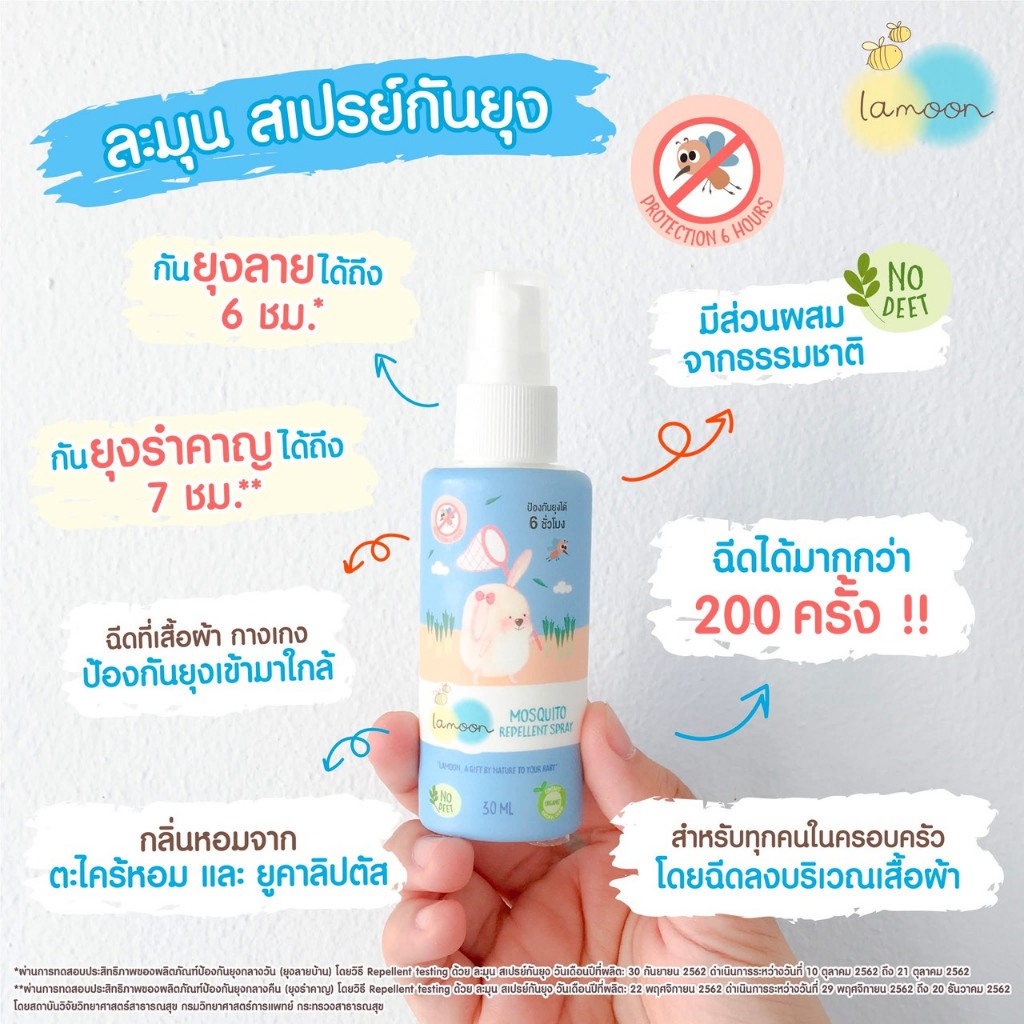 Exp08/26  Lamoon สเปรย์กันยุงออร์แกนิค 30 มล.