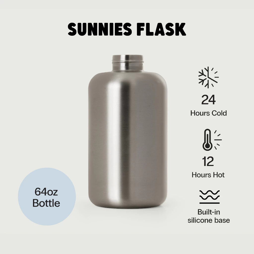 Sunnies Flask Biggies 64oz Bottle (กระบอกน้ำเก็บความร้อน-เย็น แบบปรับแต่งได้)