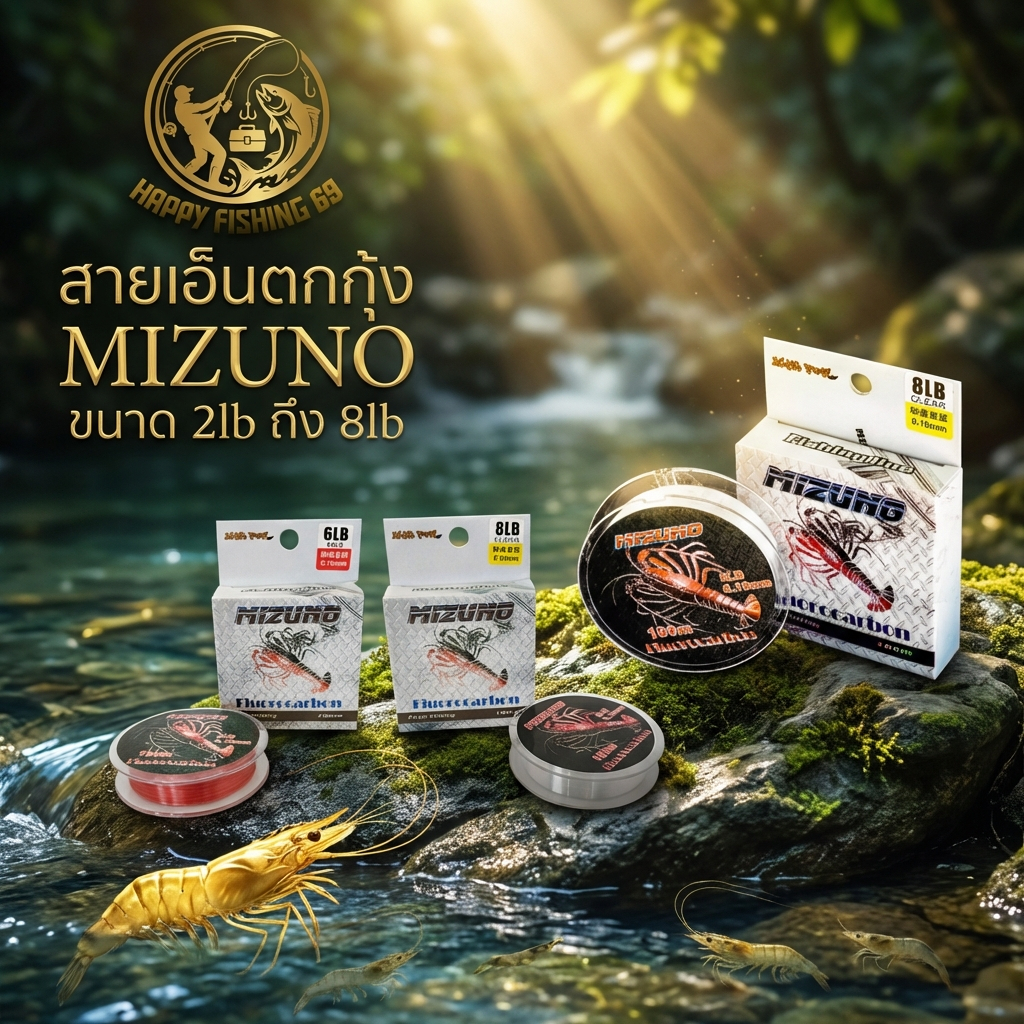 [item050] สายเอ็นตกกุ้ง MIZUNO ขนาด 2lb ถึง 8lb