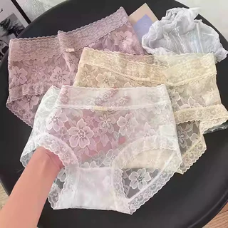 Peony & Lace กางเกงใน ผู้หญิง สไตล์ฝรั่งเศส #Y11 ลูกไม้ เซ็กซี่ ไร้ขอบ ระบายอากาศ ต้านแบคทีเรีย เอวกลาง ใส่สบายไม่ติดผิว