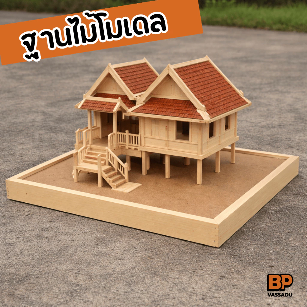 ฐานโมเดล เพลตโมเดล MDF เสริมโครงไม้ ฐานวางงานสถาปัต มีหลายขนาดให้เลือก