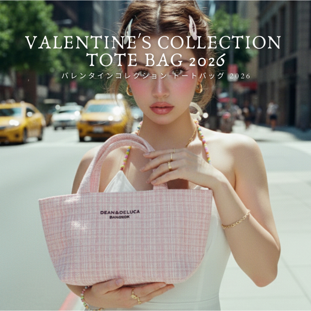 D&D BANGKOK  L'AMOUR TWEED PINK TOTE BAG S