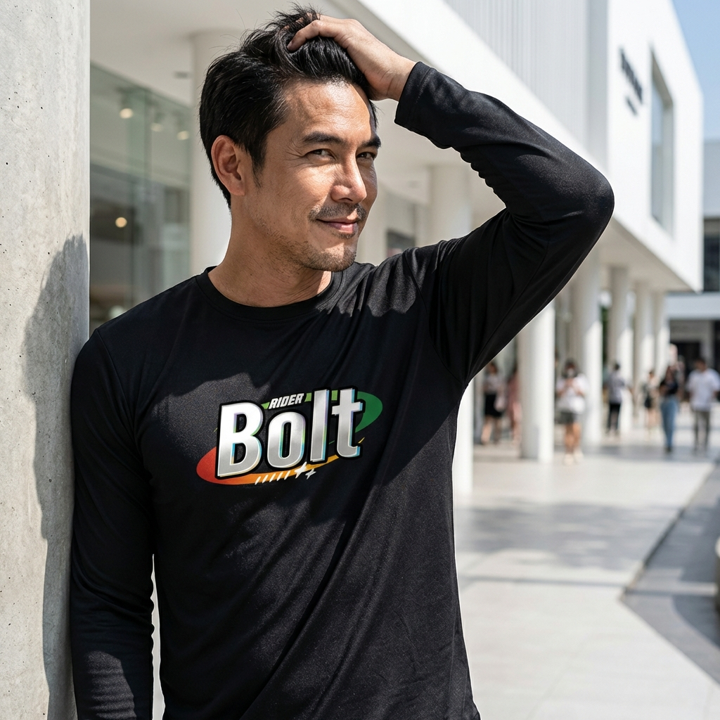 ส่งด่วนEMS  เสื้อแขนยาวผ้าไมโคร BOLT ไรเดอร์