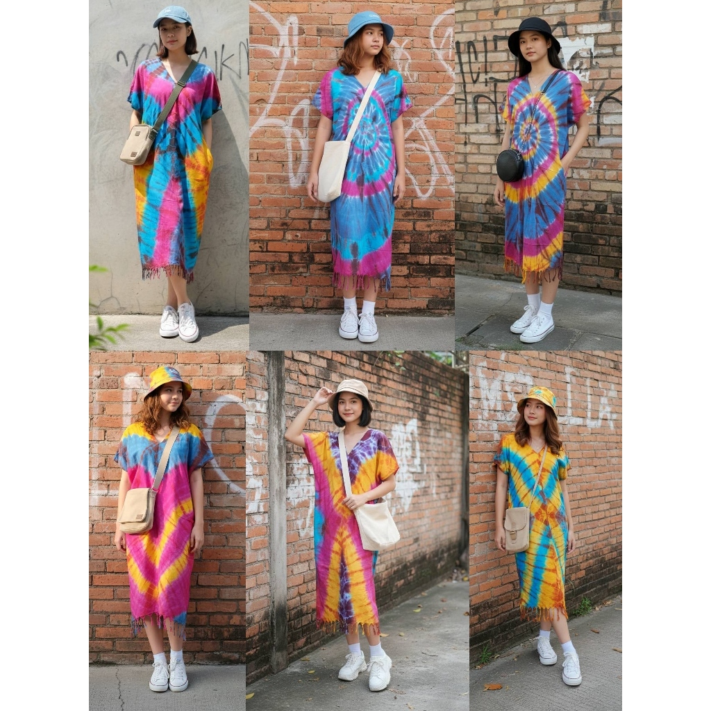 เดรสมัดย้อมคุณนาย ผ้าเบา ใส่สบายคละสี – โปรปัง