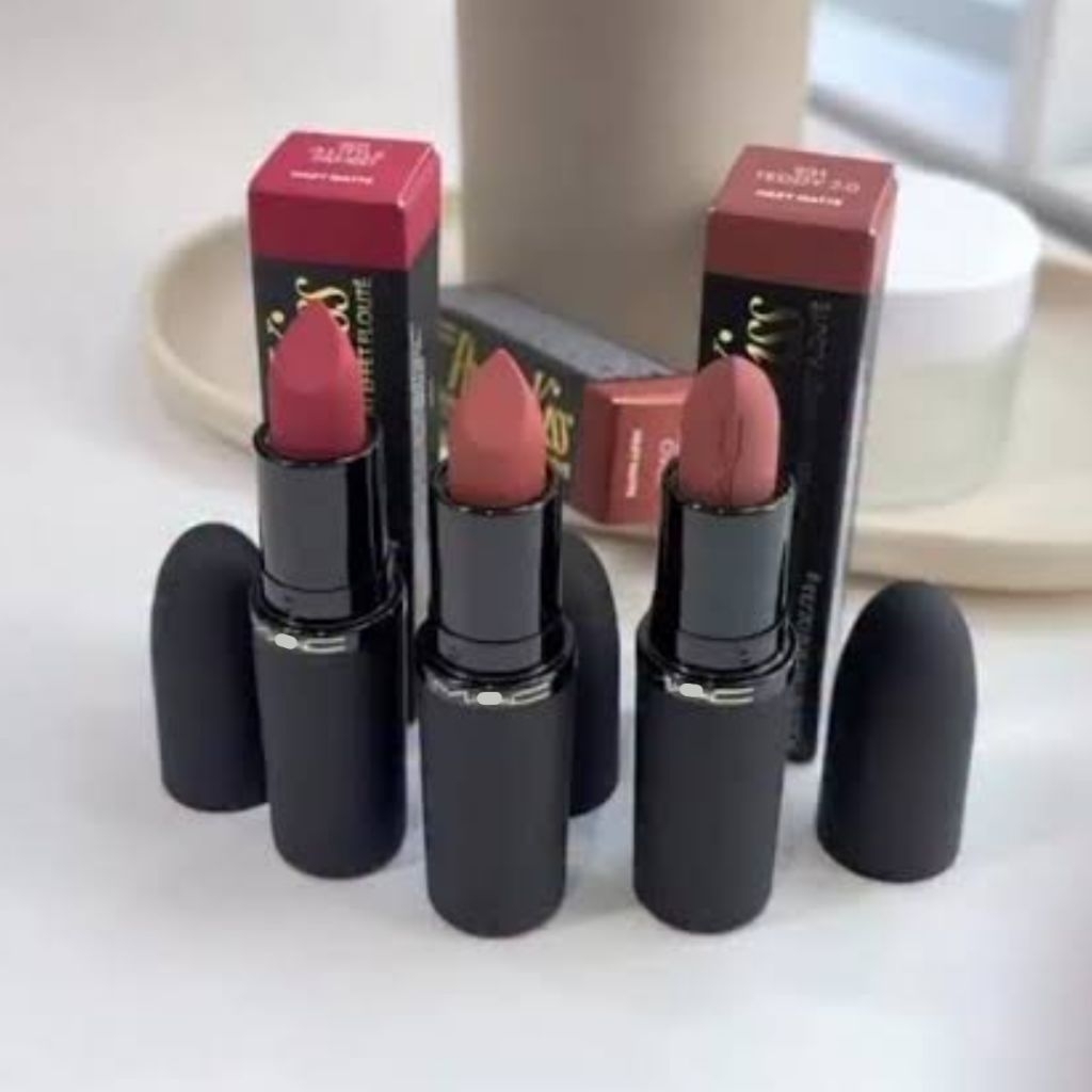 แท้💯แบ่งขายลิปสติกรุ่นใหม่ล่าสุดhazymatte mac powder kiss hazy matte lipstick