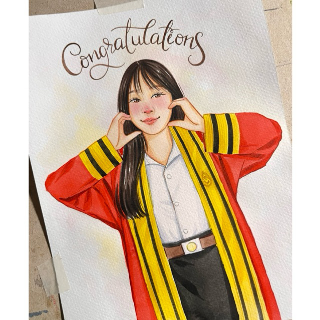 รับวาดรูป สีน้ำ สไตล์น่ารัก ของขวัญสุดวิเศษมอบให้คนที่พิเศษ อยากให้คนรับยิ้มมม🤗🪅