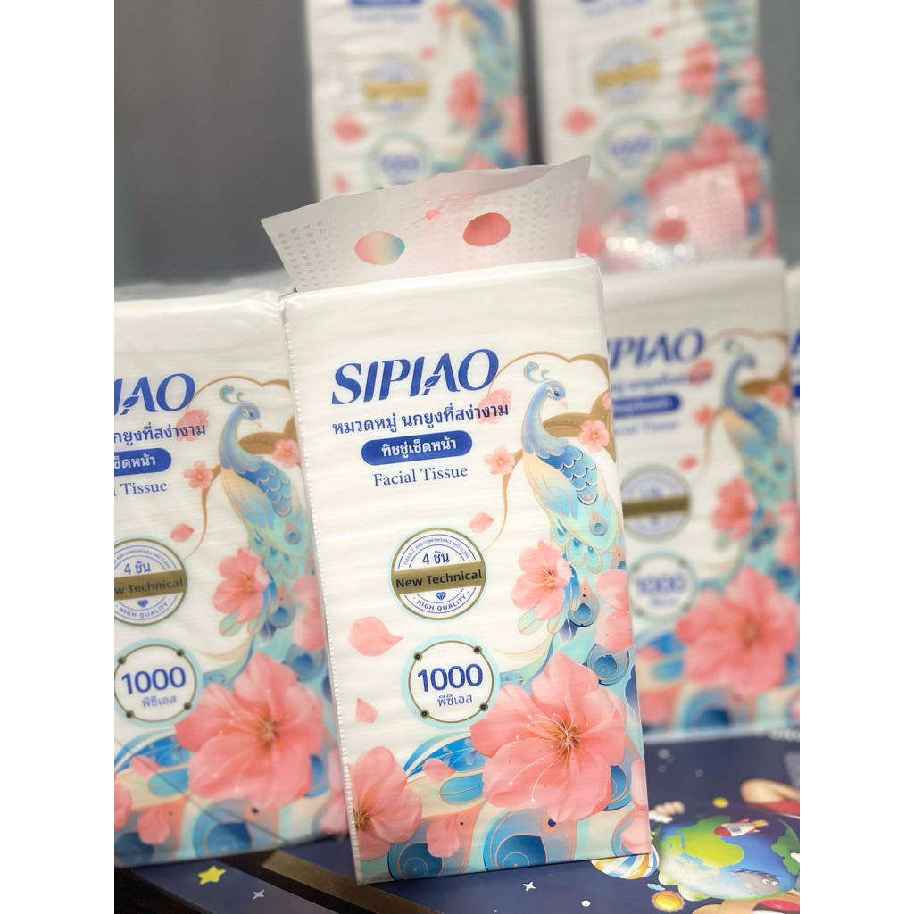 5 แพ็ค / กล่อง  กระดาษทิชชู่ Sipiao หนา 4 ชั้น เหนียวนุ่ม ไม่มีกลิ่น