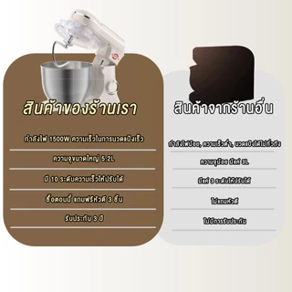 【รับประกัน 3 ปี】KENAIYA เครื่องนวดแป้งความจุ 6L ความจุใหญ่ กำลังไฟ 1500W สูง เครื่องนวดแป้ง ทำจากสแตนเลส 304