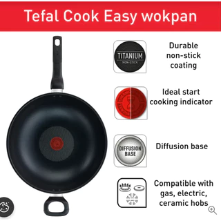 Tefal Cook Easy กระทะก้นลึก รุ่น B5038996 ขนาด 32 ซม. สีดำ