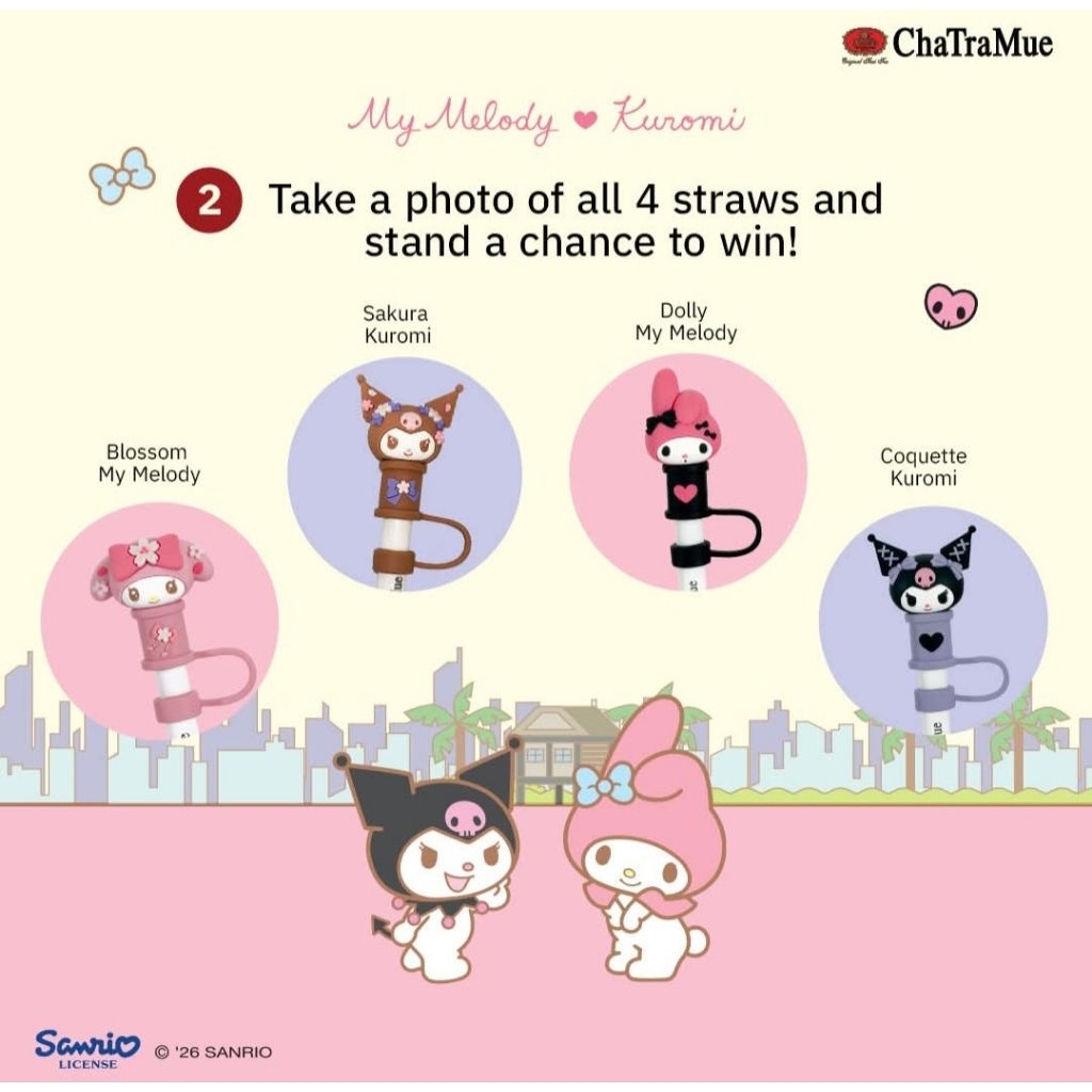 ✨️ พร้อมส่งจากไทย ✨️หลอดสุ่มชาตรามือลิขสิทธิ์แท้จาก Sanrio มีที่มาเลเซียเท่านั้น   (สินค้ามีจำนวนจำกัด) ราคา ถูกที่สุด ดีลบีเคเค แกลเลอรีภาพที่ 8