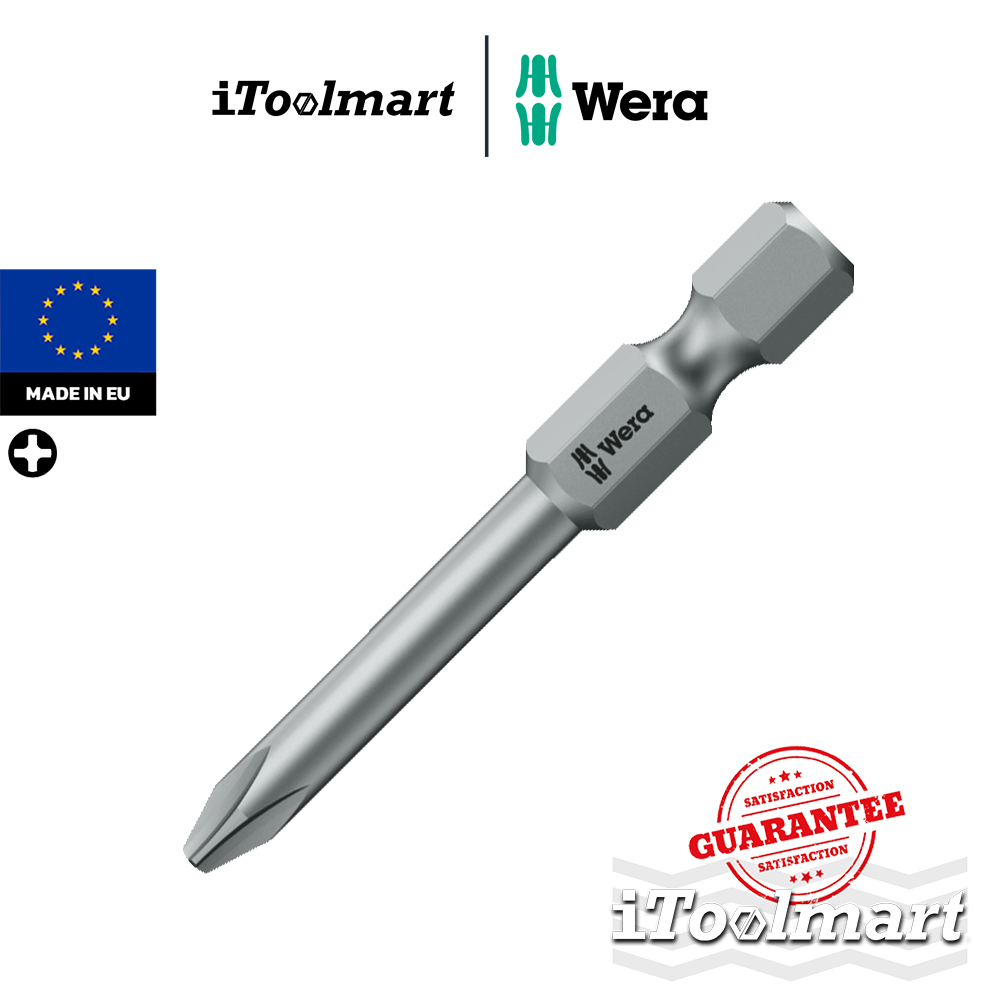 WERA ดอกไขควงแฉก 851/4 J bits เบอร์ PH ยาว 89 mm มีหลายขนาดให้เลือก