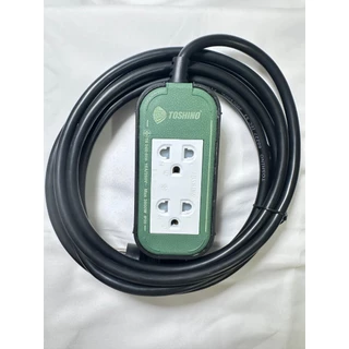 TOSHINO ปลั๊กสนาม 2x4 บล็อกยาง 2ช่อง 3600W สายไฟ VCT 3x1.5 SQ.MM ยาว 3 / 5 / 10เมตร ใช้ได้ทั้งภายนอกและภายใน มีม่านนิรภั