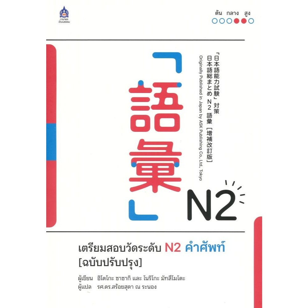 หนังสือ เตรียมสอบวัดระดับ N2 คำศัพท์(ปรับปรุง)#ฮิโตโกะ ซาซากิ