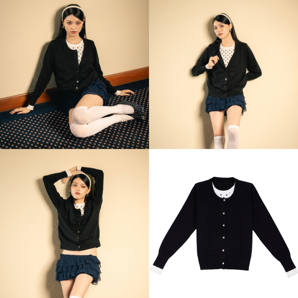 EVERYDAY - Dotty Cardigan เสื้อคาร์ดิแกนสองชั้นลายจุด