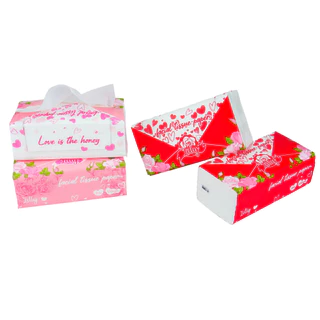 ยกลัง 10 หิ้ว 50 ห่อ กระดาษทิชชู่เช็ดหน้า Lilly 170แผ่น valentine's day หนา 2 ชั้น