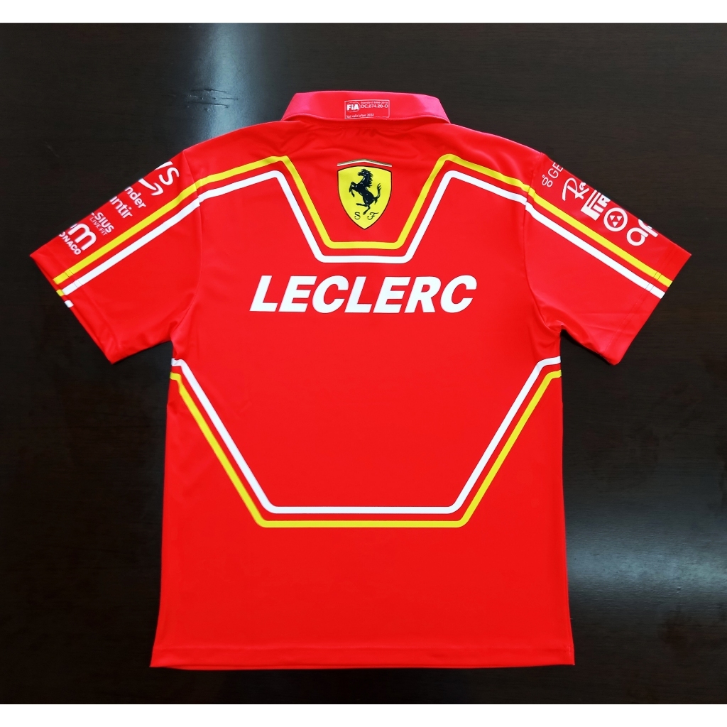 เสื้อโปโล ฟอร์มูลาวัน ทีม เฟอร์รารี่ เอฟวัน 2024  #FM0097รุ่น Charles Leclerc#16  พิมพ์ทั้งตัว ราคา ถูกที่สุด ดีลบีเคเค แกลเลอรีภาพที่ 6