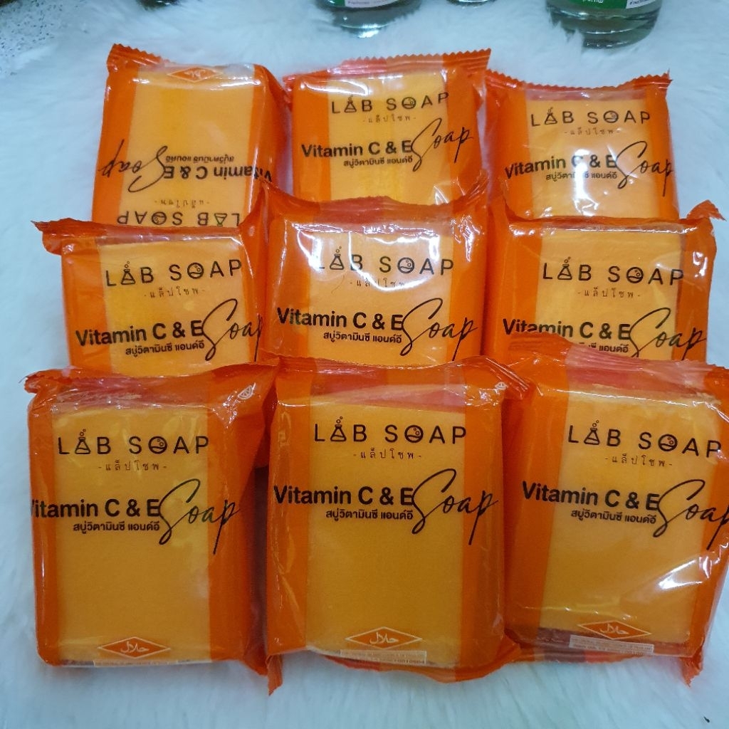 สบู่ส้ม วิตามินซีแอนด์อี หอม Orange body soap skin care brightening booster 100g lab soap