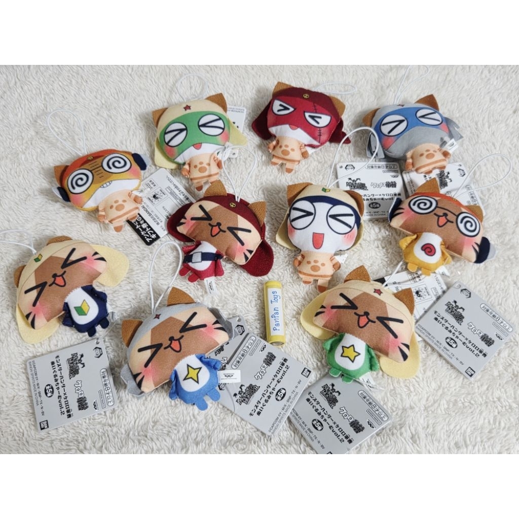 Keroro พวงกุญแจตุ๊กตาน้องเหมียวเคโรโระ ครบชุด 10 ตัว [ของใหม่] พร้อมส่ง