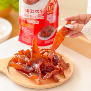 [ส่งไว]หมูเส้น อบกรอบ อร่อย เนื้อหมู 100 กรัม รวมกระปุก 170กรัม