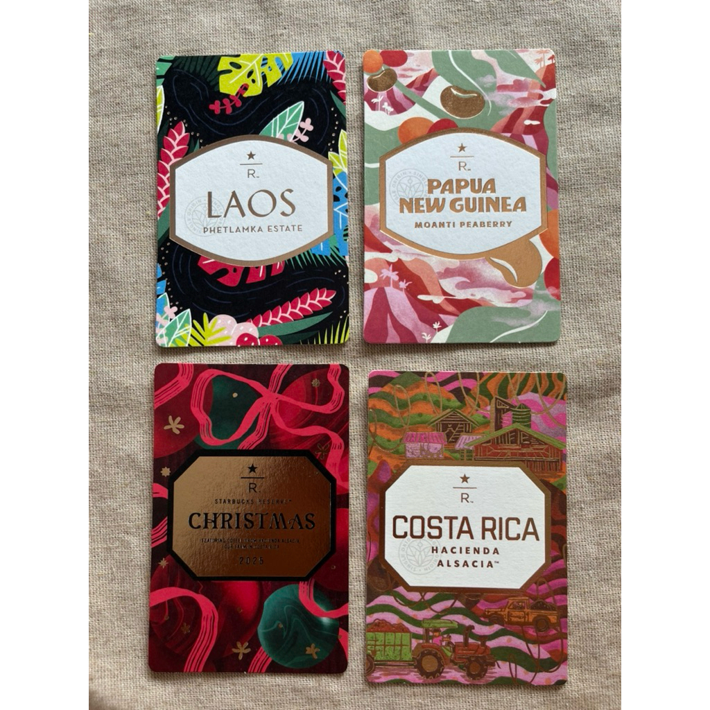starbucks reserve cards 4 ชิ้นตามภาพ                    หายาก