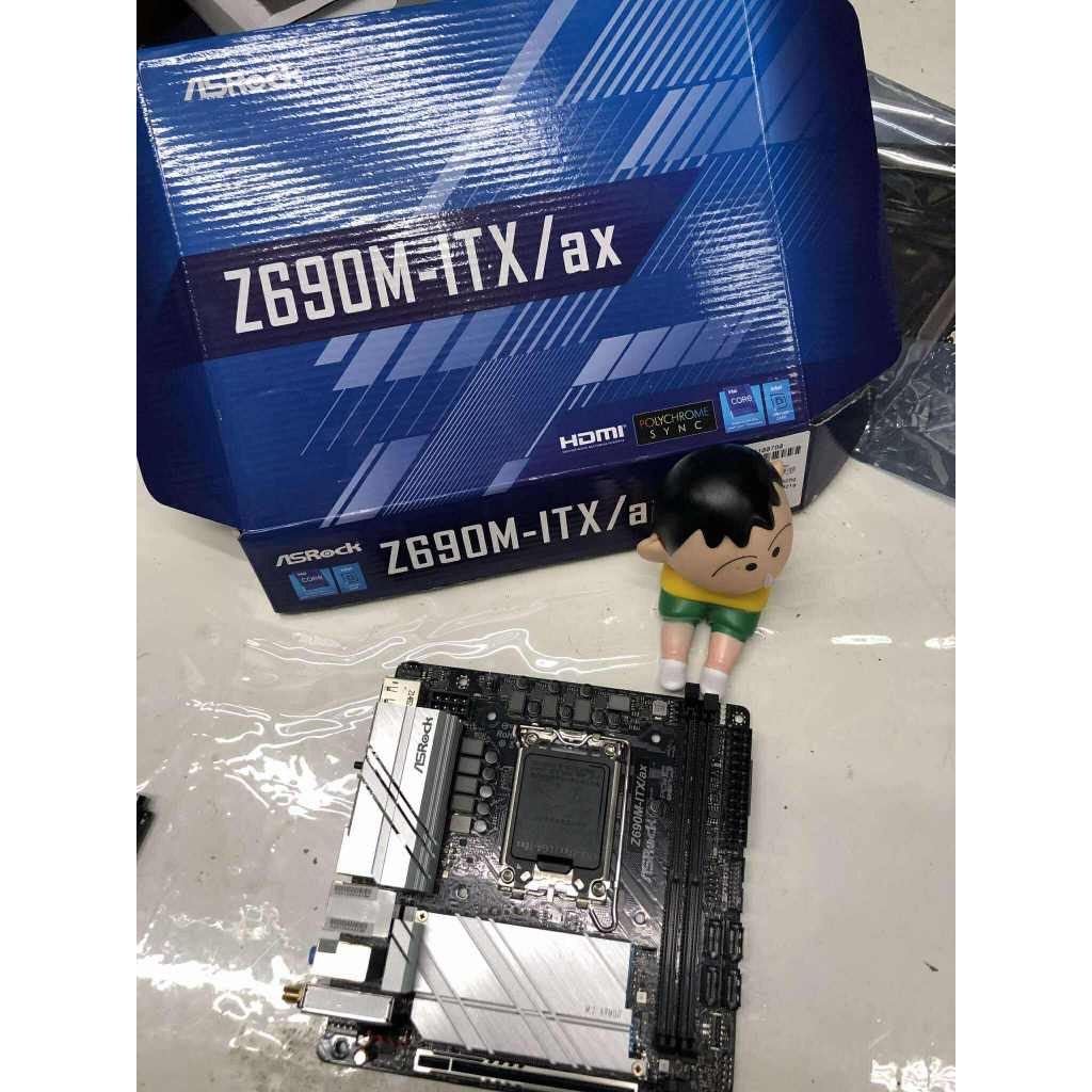 MAINBOARD  1700 ASROCK Z690M-ITX/AX (DDR4) ใช้งานปกติ ประกันร้าน (ฝาหลังไม่เคยแกะ)